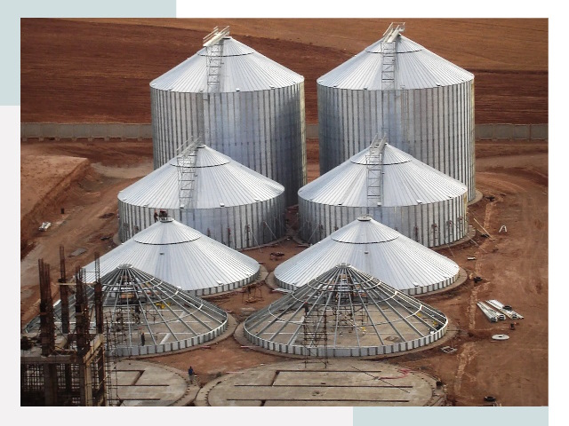 Строительство зерновых силосов в Ломоносове