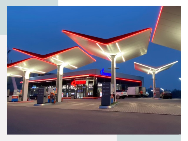 Навесы для АЗС в Ломоносове